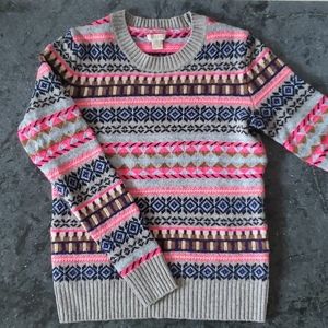 J.Crew XXS Merino Wool Fair Isle Winter Sweater